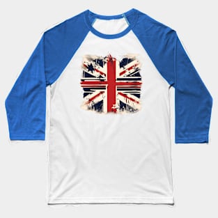 Brit Glory Grunge Flag Bonus Baseball T-Shirt